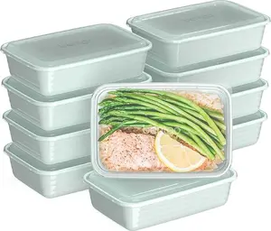 20-Piece Lightweight, Durable, Reusable BPA-Free 1-Compartment Containers - Microwave, Freezer, Dishwasher Safe - Mint Kitchen Utensils