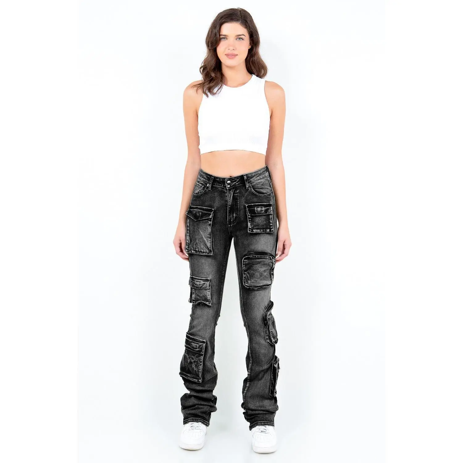 Only You Cargo Stacked Jean