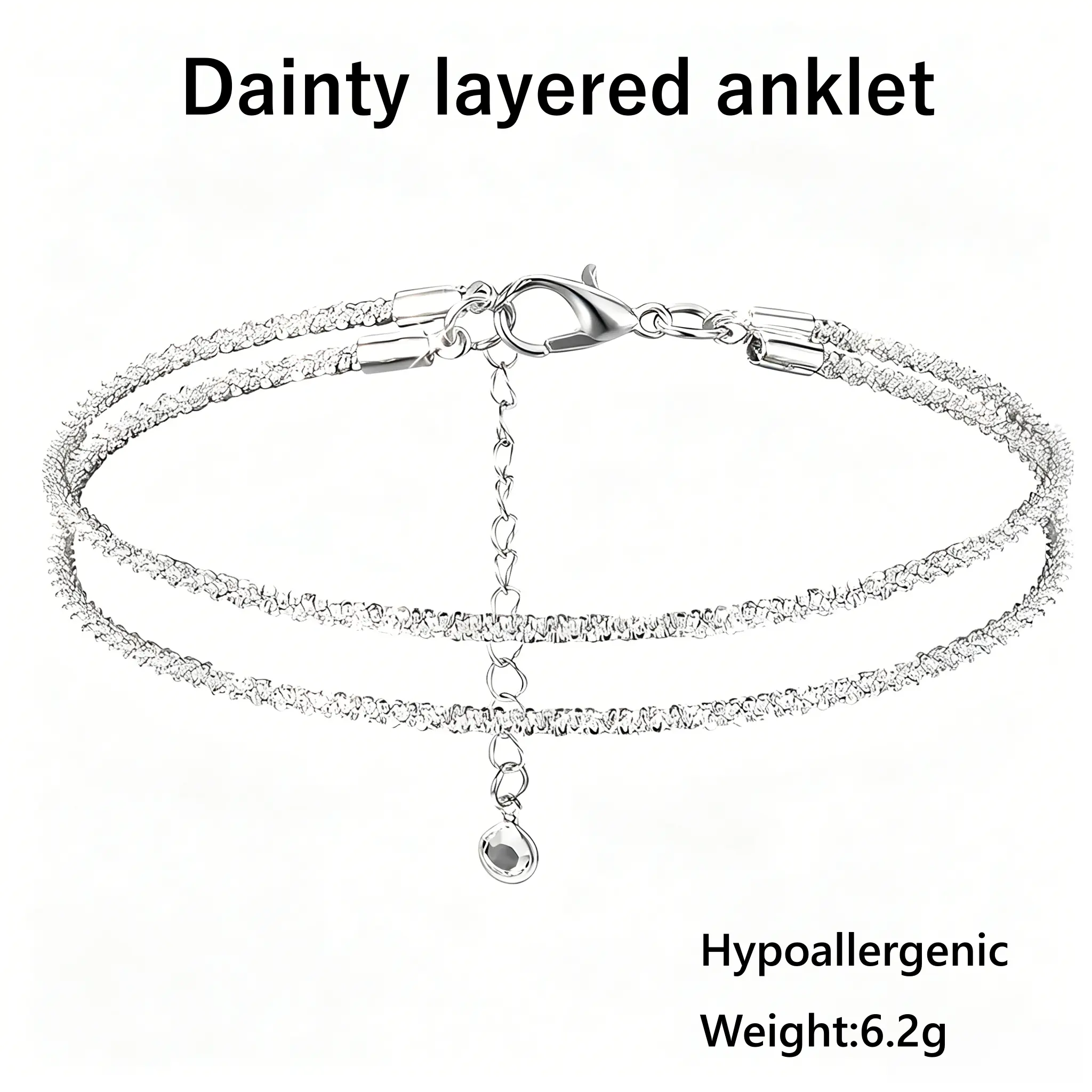 Dainty Layered Waterproof Anklet For Women Adjustable Womens Anklet Set Stackable Figaro Beaded Cuban Link Anklets Daily Clothing Decor For Beach Summer Trendy All-match & Exquisite Jewelry ，summerwins