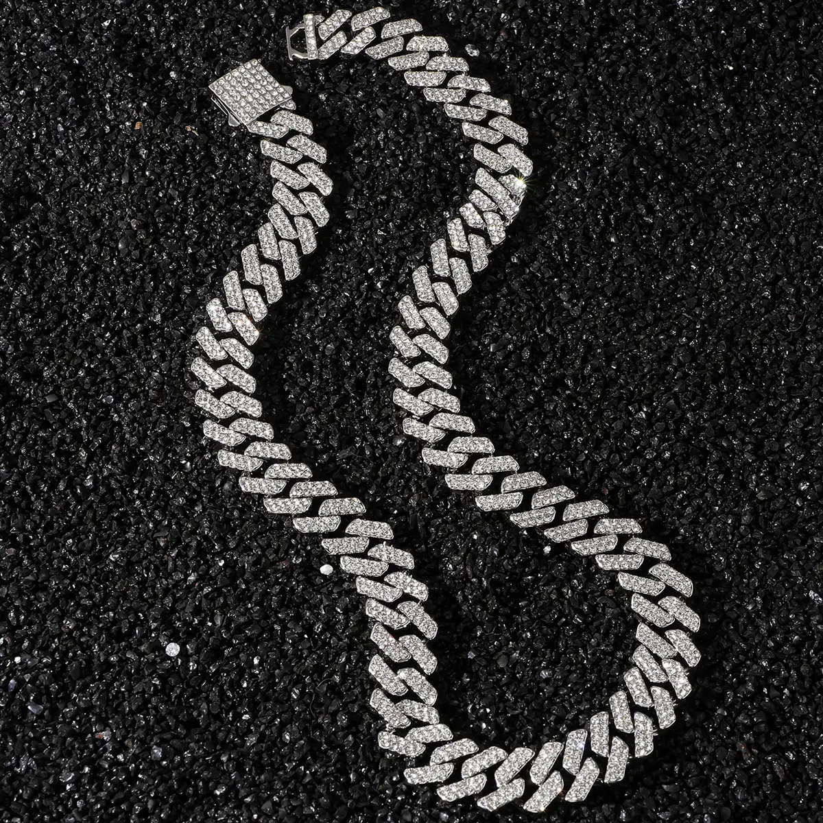 Iced Out 11mm Diamond Cuban Link Chain for Men – Hip Hop Bling Necklace, Rhombus Full Diamond Cuban Chain, Trendy Streetwear Jewelry for Boyfriend Birthday Gift