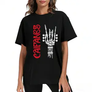High Quality Unisex T-shirt - Rock The Silence Caifanes Group, Skull Print Graphic Tee, Round Neck, Casual Jersey Fabric, Prime Day Fashion, Can be Paired with Unisex Pants, Golden Rings, Necklaces, Watches, Soft and Comfortable Summer Style