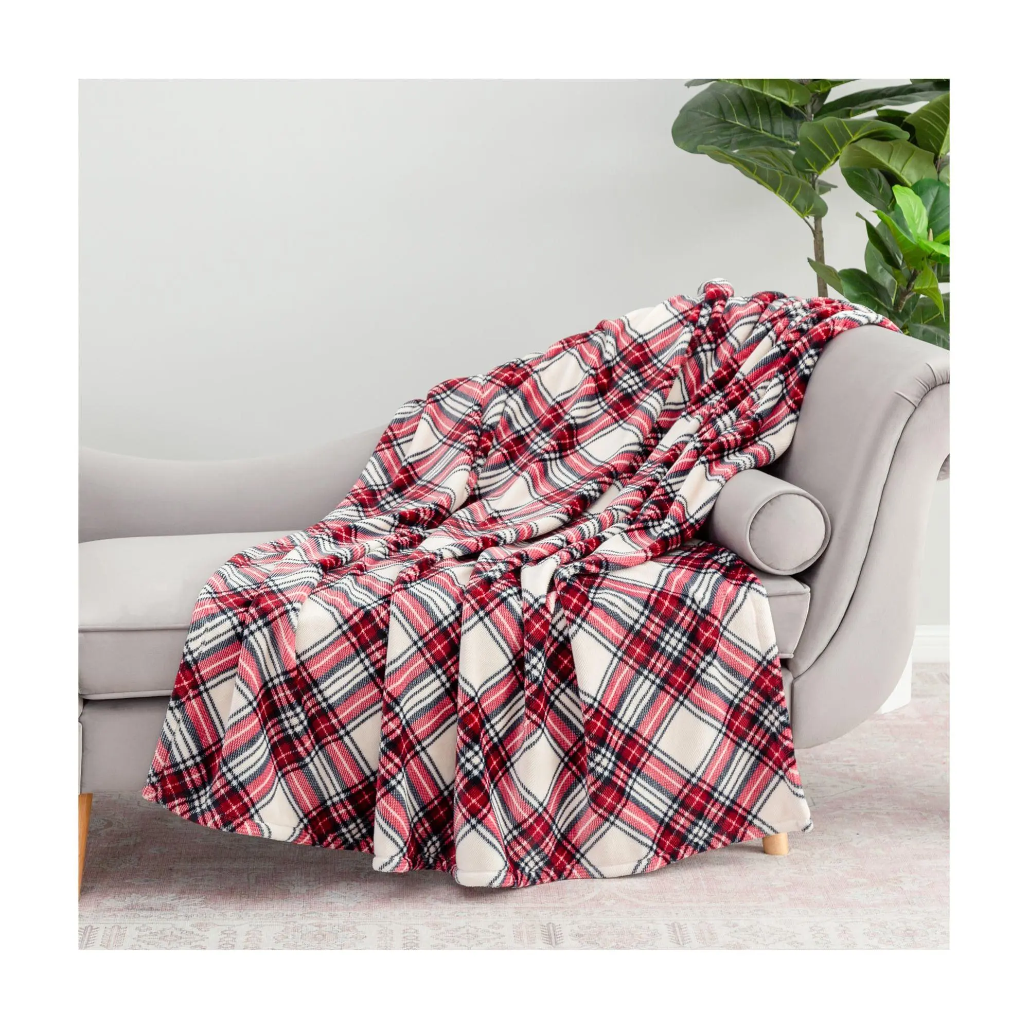 Berkshire 60x70 Plaid Twill Velvetsoft Throw in Gift Box