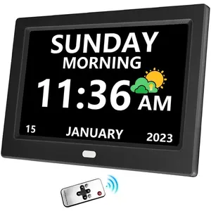 10 Inch Digital Clock with Day and Date for  Alzheimer's Dementia Clock Customizable Alarms and  Reminders 3 Display Modes Large Font Digital  Clock for Seniors