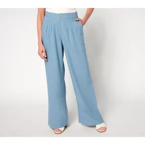Me by Jennie Garth Regular Luna Linen Wide Leg Pants