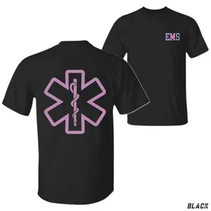 Pastel EMS T-Shirt, Pink Star of Life Medical Graphic, Soft Style Rescue Tee for EMTs & Paramedics, Gift for First Responders or Medical Workers with Style