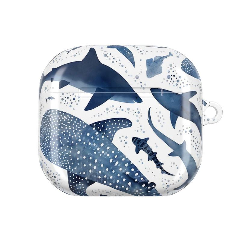 Blue Ocean Whale Shark AirPods Case – Marine Life AirPods Cover for AirPods 4 Airpods 3 AirPods 1st Gen 2nd Gen Airpods Pro 2 AirPods Pro Gen 3 | Under the Sea Ocean Theme, Cute Gift for Ocean Lovers Men Women Him Her | Aesthetic Beach Vibes