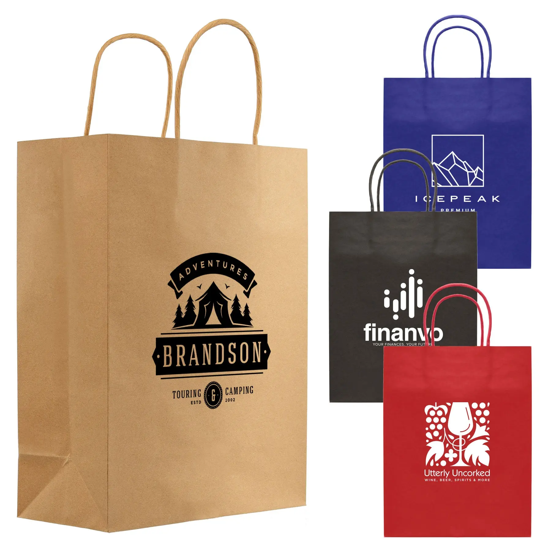 Personalized Kraft Paper Bag 9.4"w x 12.12"h Printed