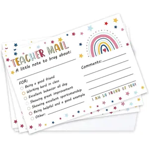 52 count Teacher Mail Notes to Parents, Happy Notes Mail Postcards, Motivational Good Behavior Incentive Cards,Positive Cards for  , Teacher Classroom Supplies