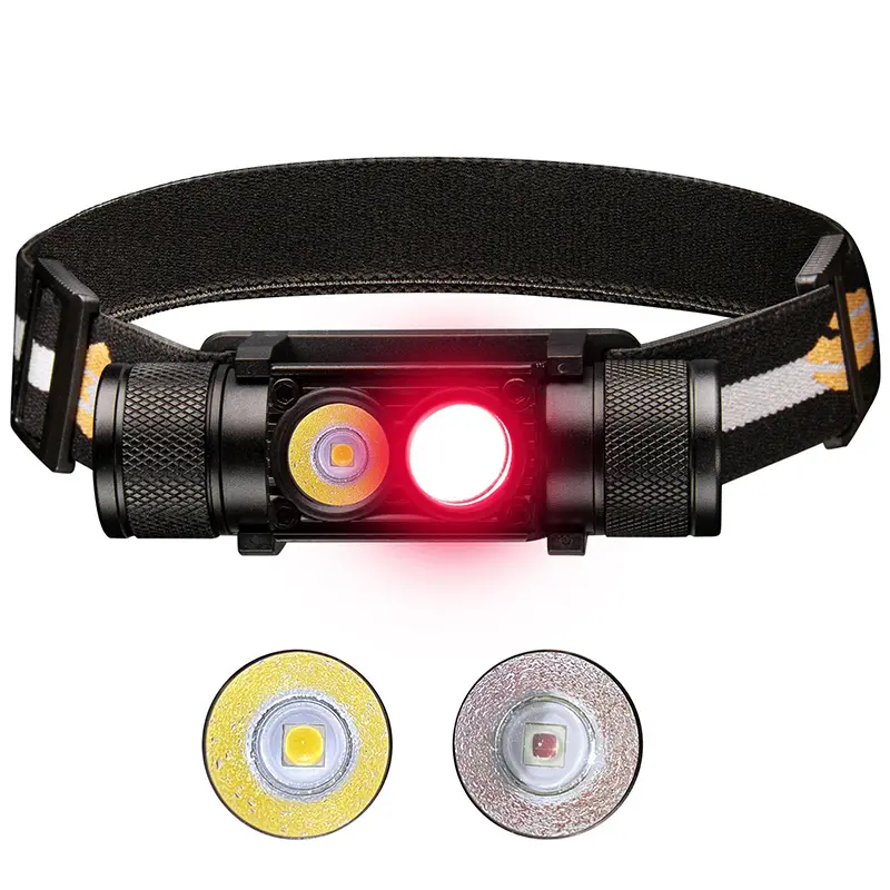Sofirn H25LR Dual-Mode LED Flashlight Rechargeable Outdoor Headlight - 90 High CRI Bright Light, 660nm Deep Red Light, Lightweight USB-C Rechargeable, IP66 Waterproof Clip-On Tool for Camping, Hiking
