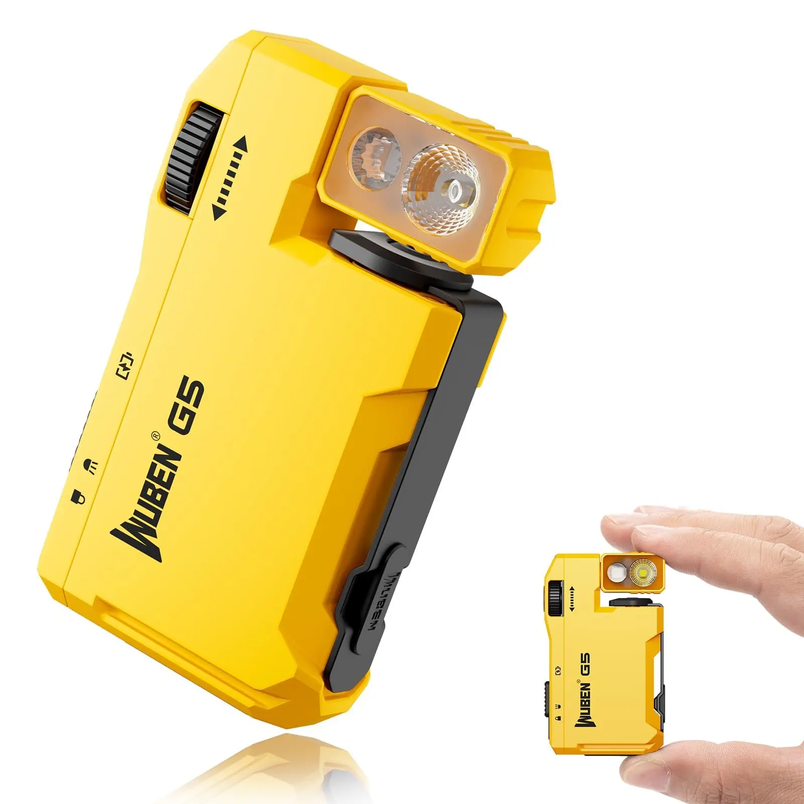 WUBEN G5 Mini Flashlight  400 Lumens, RGB Light, Rotatable Design & Magnetic Clip for Everyday Carry