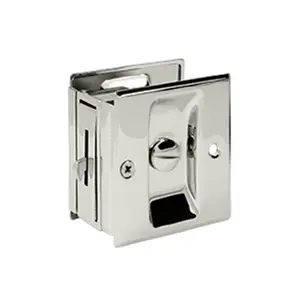 212 MAIN Deltana SDL25U14 2.5x2.75 in. Solid Brass Privacy Pocket Lock - Bright Nickel, Lock Door, Privacy Function