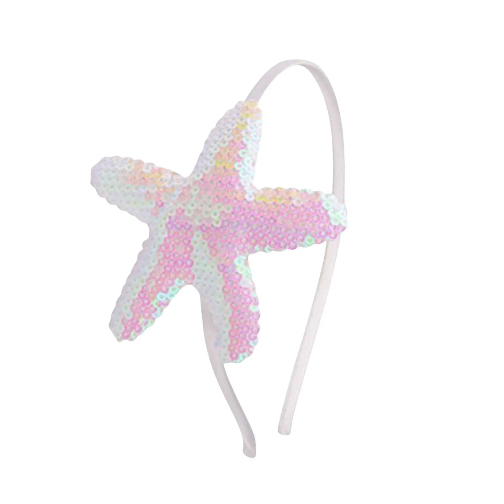 Sequin Star Fish Headband White