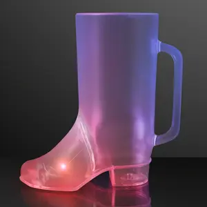 Beer Boot Mug Light Up Drinking Glass (Set of 4)