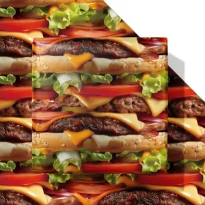 Funny Hamburger Wrapping Paper for Men Women - Funny Burger  Wrap for Birthday Holilday Party Christmas - 20 X 28 Inch Per Sheet(6 Sheet)