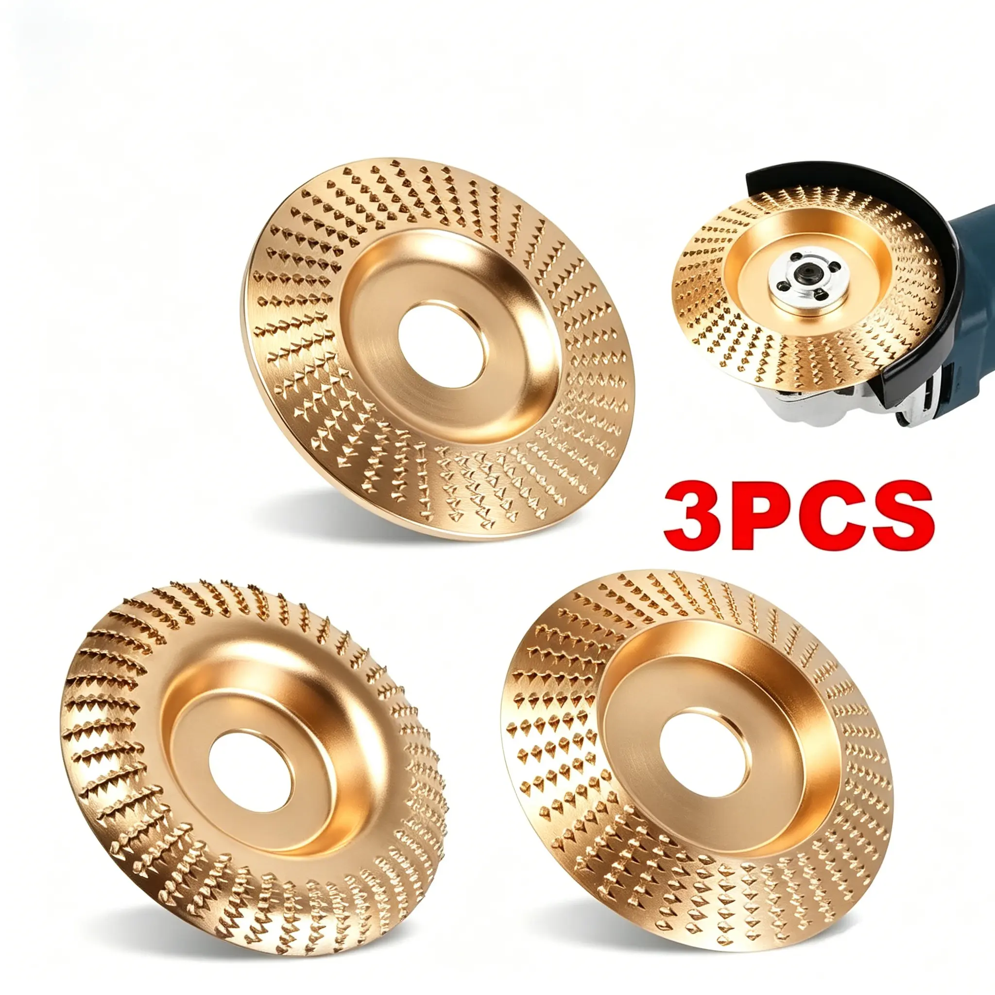 3PCS 4" Grinding Wheels - Grinders Accessory for Wood Carving, Sanding and Polishing Tools