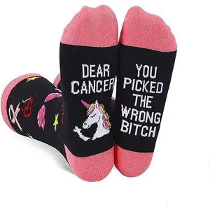 Breast Cancer Socks Gifts for Women, Breast Cancer Awareness Gifts, Inspirational Survivor Socks