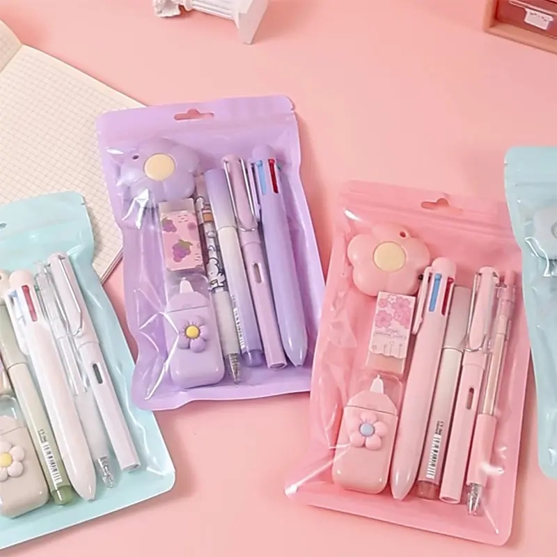 Stationery Set 7-Piece Kit, School Bundle, Includes Pen, Correction Tape, Craft Knife, Essential School & Office Supplies, Perfect Gift for Students, Student Essentials, Classroom Supplies