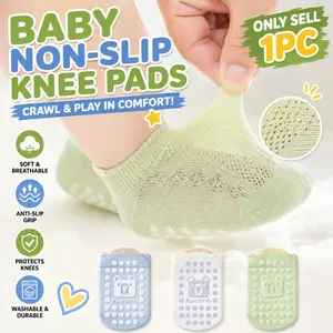 1 pair of learning-to-walk anti-slip socks teaching supplies, anti-slip knee pads educational teaching supplies, breathable washable protective covers, crawling soft grips, early learning materials for floor activities