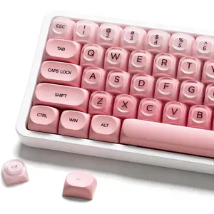 132  PBT Keycaps, Jelly Keycaps Cute Custom Creamy Key caps MOA Profile for 61/68/84/87/98/100 Cherry Gateron MX Mechanical Keyboards,