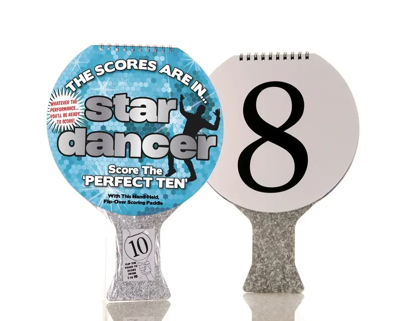 Boxer Gifts - Star Dancer Scoring Paddle - Party Accessory for Birthdays Christmas & All Year Round Entertainment with Flip Over Score Cards