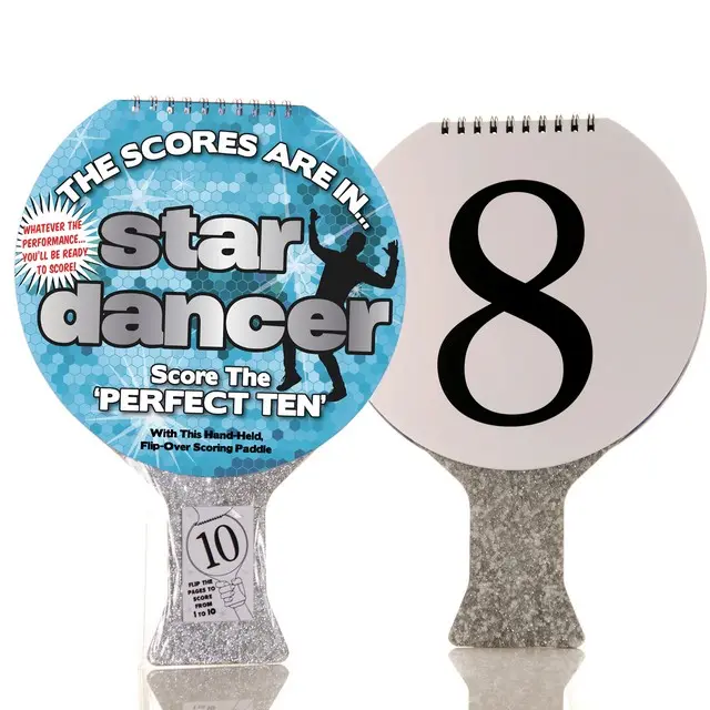 Boxer Gifts - Star Dancer Scoring Paddle - Party Accessory for Birthdays Christmas & All Year Round Entertainment with Flip Over Score Cards