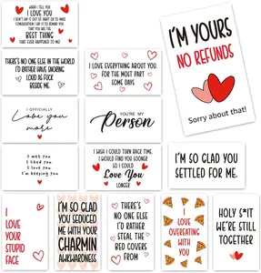 Funny Mini Anniversary Cards Love Notes Cards with Envelopes, for Valentines Day Husband Wife Him Her Boyfriend Girlfriend, Lunch Box Notes Card 14 Pcs - FS230