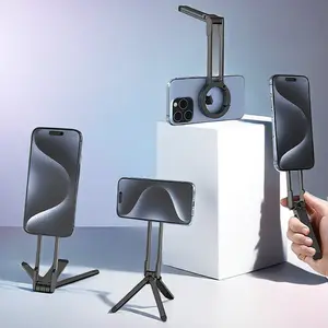 1pcs Magnetic Phone Tripod Stand for Phone, Aluminum Maglock, Dual-Sided Magnets, Quick Installation, Compatible with Magsafe, Portable Photography Holder