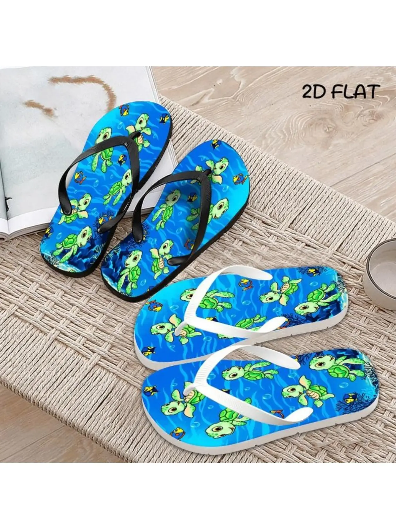 Men'S Sandals And Slides in Various Colors And Sizes, Featuring an Underwater Turtle Motif, Perfect for Everyday And Leisure Use, Made from Durable Materials, Stylish Summer Footwear