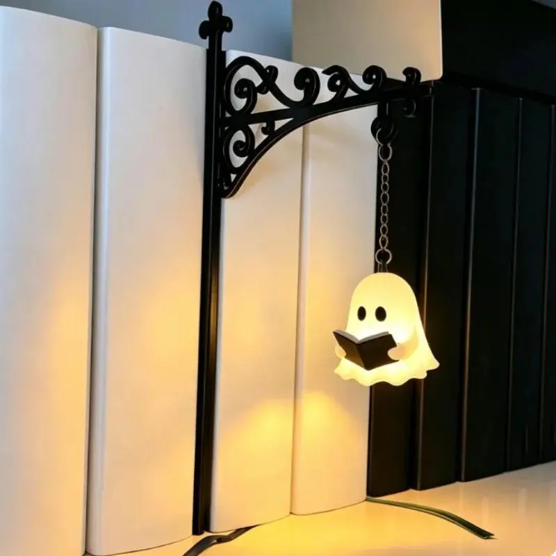 Vintage Warm Library Lantern Bookcase Lamp, Bookshelf Ambient Lighting with Spooky Ambiance for Halloween Home Decor Study Room Fall Season Aesthetic Decoration
