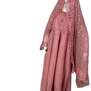 Beautiful Pink Party/Wedding Maxi with Fancy Dopata.