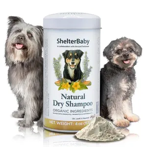 ShelterBaby Dog Dry Shampoo Powder -  support for itchy smelly skin, hot spot relief, yeast infection treatment, and paw licking