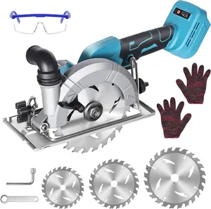 Cordless Handheld Circular Saw, Brushless Mini Circular Saw with 3 Saw Blades（125 mm, 140 mm, 150 mm）, 1100 W Brushless Max Cutting Depth 48mm (90°) / 32mm (45°) Hardware Power Tools Portable Heavy Duty