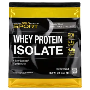 California Gold Nutrition Sport, Whey Protein Isolate, Unflavored, 5 lb (2.27 kg)