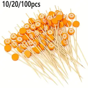 Fruit Skewers, Fresh Bamboo Sticks with Vibrant Slices, Perfect for Plating, Desserts, Christmas, Easter, Halloween Parties