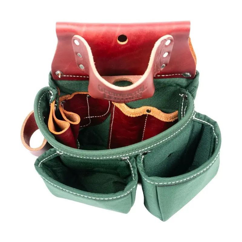 8018DB. OxyLights 8018DB 3 Pouch Tool Bag with Tape Holder by Occidental Leather - Red & Green Tool Organizer