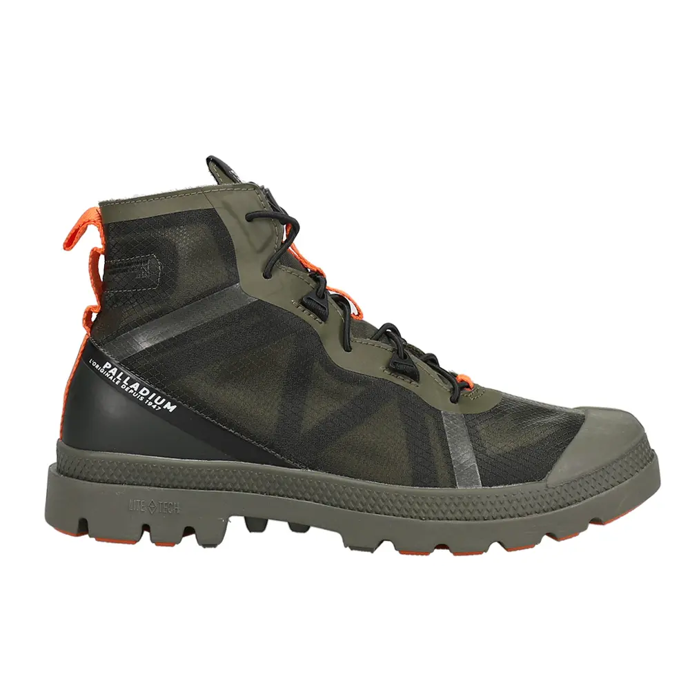 Palladium Mens Travel Lite Plus Adv Round Toe Lace Up Casual Boots Ankle - Black, Green