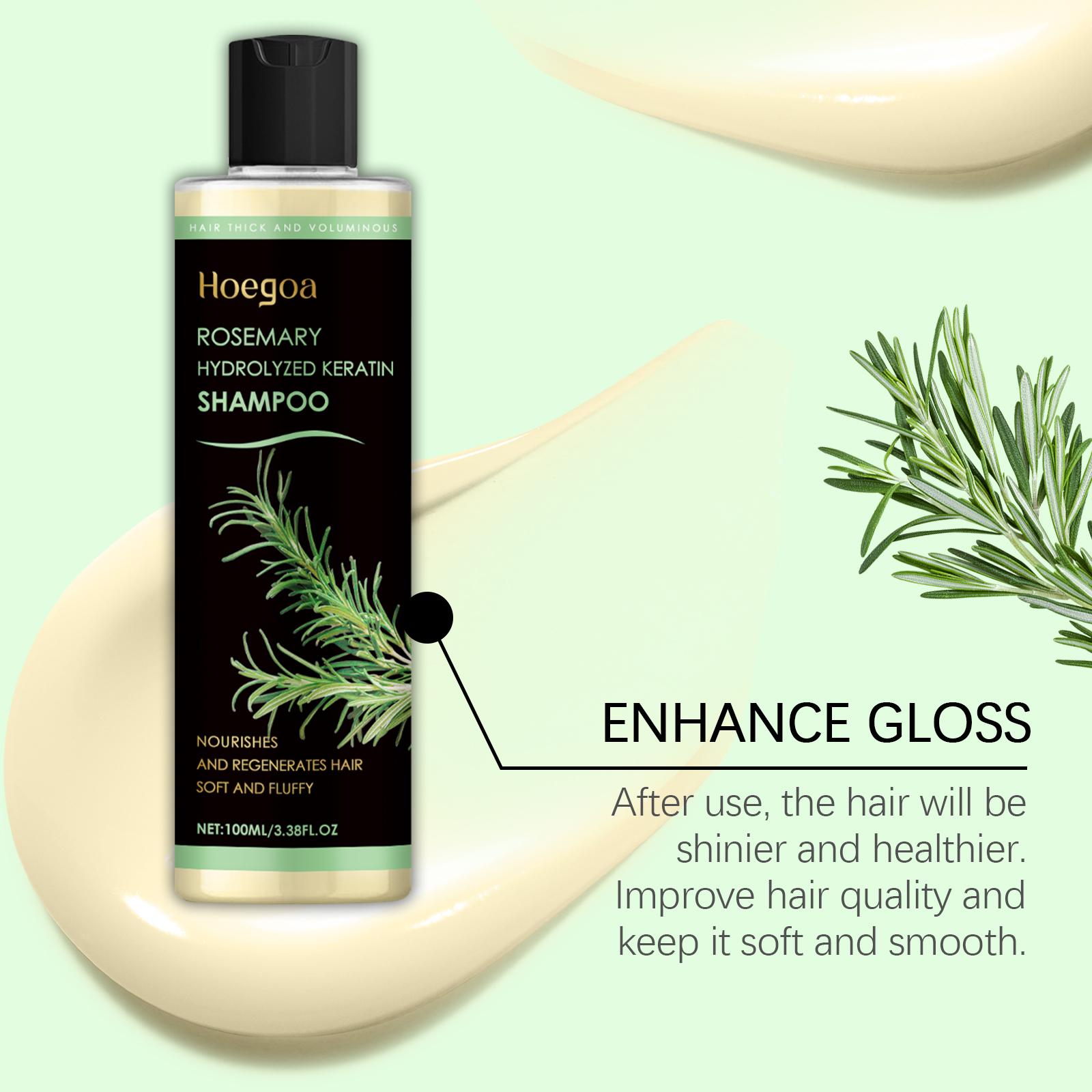 HOEGOA Rosemary Hair Growth Shampoo - Thickening & Strengthening for Thinning Hair w/Keratin |   3.4oz Organic Treatment for Women & Men