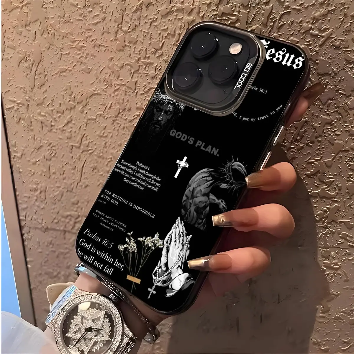 Multi-color Faith Jesus Cross Pattern Mobile Phone Case for iPhone 17 16 15  14 13 12 11 Pro Max Plus Luxury Shockproof Protection Back Cover - TikTok  Shop