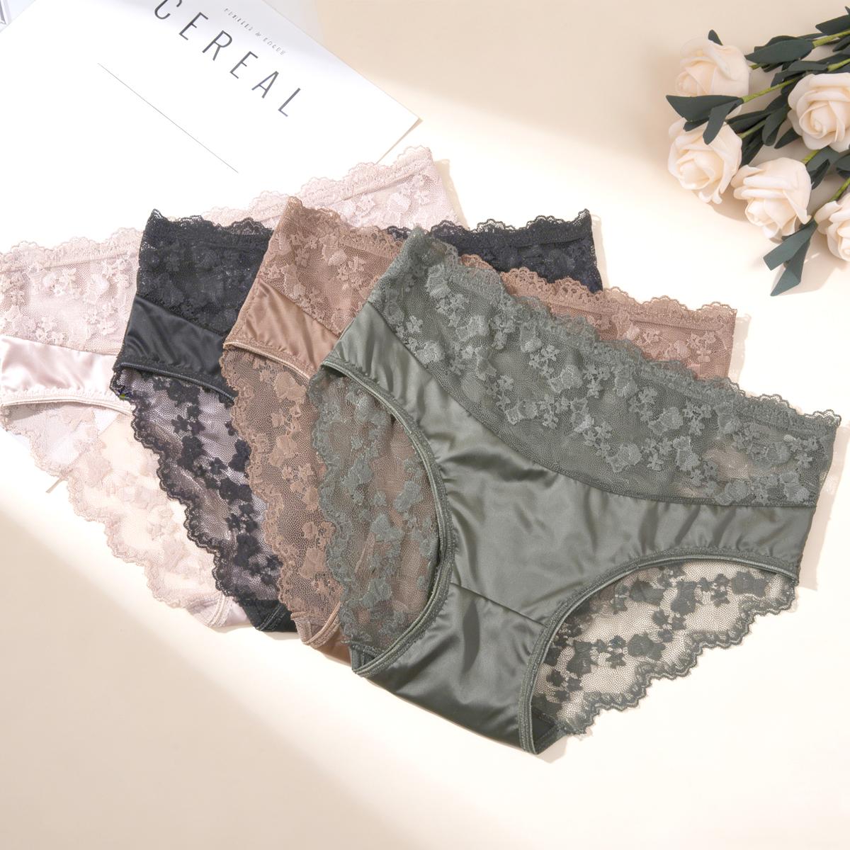 12-Piece/ 6-Piece Women's Lace Panty Set, Women's Novelty Underwear Briefs, Mid-Waist Bikini Women's Hipster Brief Panties for Girls Ladies Daily Wear