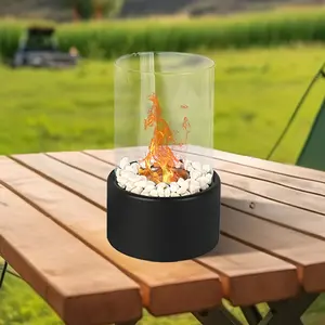 Portable Ethanol Fireplace, Desktop Fire Pit, Tabletop Fire Pit, Indoor Outdoor Winter Heating Device, No Plug Needed, Bioethanol Stove