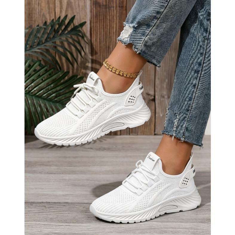 Women's Lightweight Breathable Mesh Casual Sneakers 2026 - Thick Sole Non-Slip Wide Toe Box Comfort Fit Women's Shoes for Work, Daily Commute - Black, White, Khaki, Pink Fall Fashion Trainers Athletic Walking Shoes