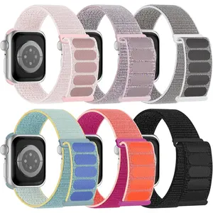 *WBA-PP  6 Pack Sport Nylon Loop Band Compatible with Apple Watch Bands 38mm 40mm 41mm 42mm 44mm 45mm 46mm 49mm for Women Men, Adjustable Breathable Braided Straps for iWatch Series 10/9/8/7/6/5/4/3/SE/Ultra