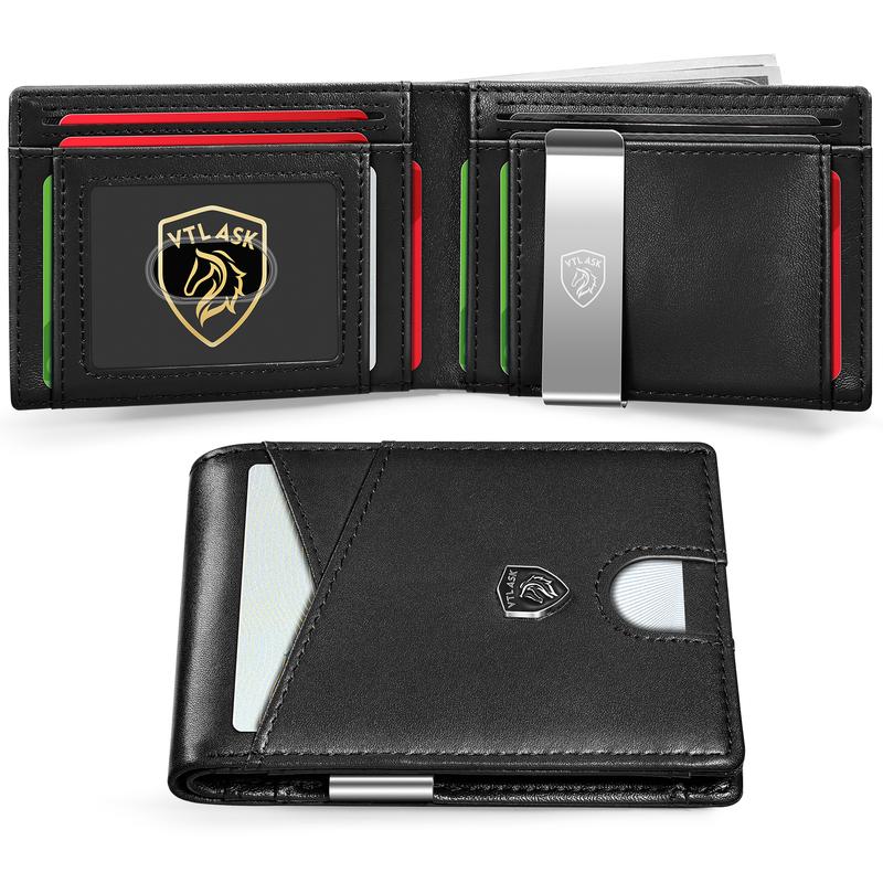 VTLASK Men's Slim Wallet with RFID Blocking Men gifts Holidays Best Gift Ideas