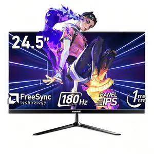 24.5" IPS Gaming Monitor, FHD 1080P, 180/300Hz High Refresh, 1ms Response, 99% sRGB Wide Color Gamut, 178° View Angle, FreeSync, Frameless Bezel, HDMI & DisplayPort, 75x75 VESA Mount, Black, for Gaming & Daily Use
