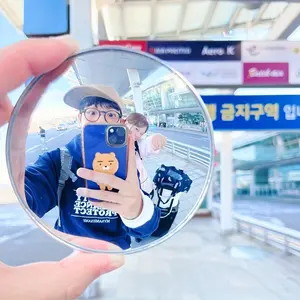Convex Small Round Mirror for Photography, Wide Angle Selfie Accessory, Portable Travel Gift, High-Quality Reflection, Content Creator Essential
