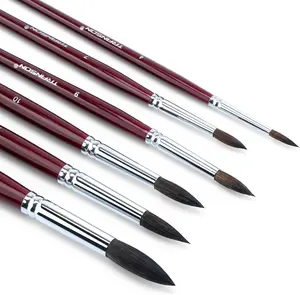 Transon Squirrel Hair Round Paint Brush Set for Watercolor Gouache Ink Acrylic Art Painting