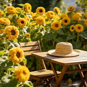 Teddy Bear Sunflower Seeds Fluffy Double Bloom Heirloom Non GMO Ornamental Flower Seeds Easy Grow Indoor Outdoor Backyard Garden Balcony Patio Potted Landscape Natural Home Gardening Planting Seeds