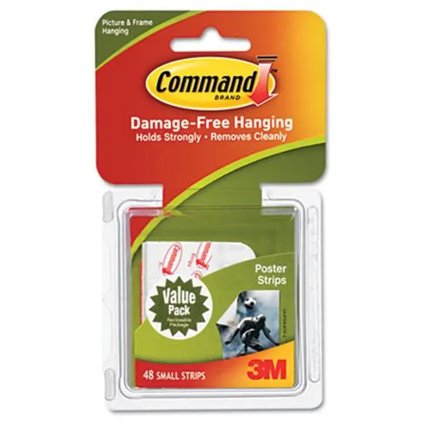 Command Poster Strips Value Pack White 48 Strips-Pack