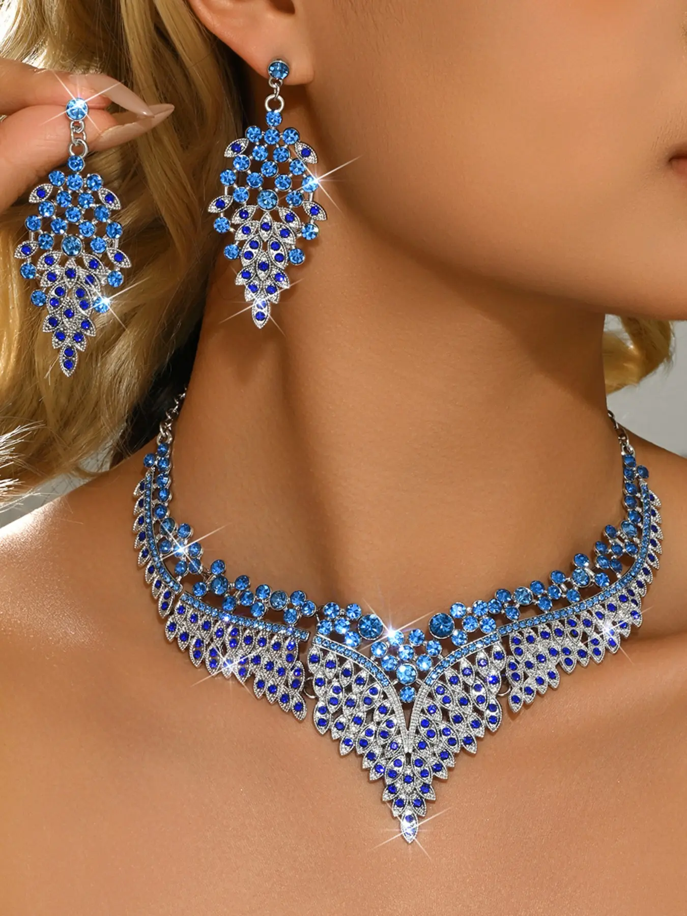 Vintage Teardrop Necklace Earrings Elegant Matching Necklaces Earrings Set for Women, Casual Style, All Seasons, Perfect for Parties Weddings Holidays