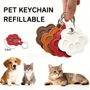 Dog & Cat Hair Collection Keychain for pet owner to collect - Classic PU Leather Material, Ideal Commemorative Decoration to Store Precious Pet Hair